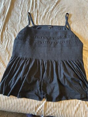 torrid Black Smocked Peplum Camisole Tank